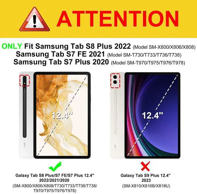 Alt view image 2 of 5 - Fintie Rotating Case for Samsung Galaxy Tab S8 Plus 2022/S7 FE 2021/S7 Plus 2020 12.4 Inch with S Pen Holder, 360 Degree Swiveling Stand Cover Auto Sleep/Wake, Black