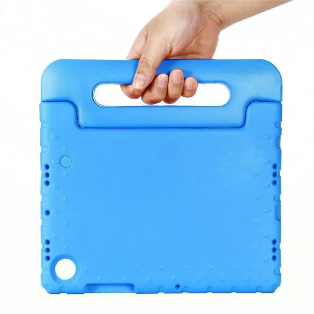 Alt view image 3 of 5 - Dteck for Samsung Galaxy Tab A8 (10.5") Tablet Case 2022 Release (SM-X200/SM-X205), Durable EVA Foam Lightweight Kids Case with Handle and Kickstand, Drop Proof Shockproof Protective Cute Cover, Blue