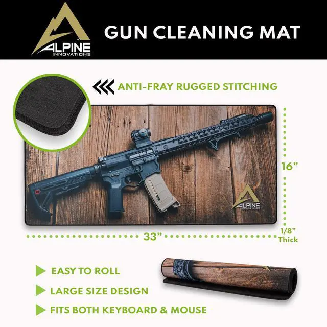 Alt view image 4 of 5 - Alpine Innovations Surface Mat with Stitched Edges | Giant Mouse Pad 16 x 33 | Durable Non-Slip Rubber Base | Computer Keyboard Pad for Desktops | Tactical