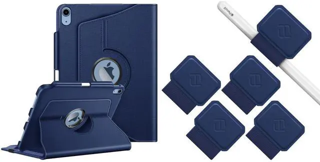 Main image of Fintie 360 Degree Rotating Case for iPad (A16) 11th Generation 11 Inch (2025), iPad 10th Generation 10.9 Inch (2022) Bundle with 4 Pack Pen Loop Holder Compatible with Apple Pencil