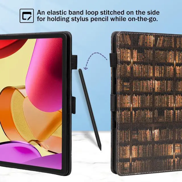 Alt view image 3 of 5 - Dteck for Amazon Fire Max 11 Tablet Case 11" (13th Generation) 2023, PU Leather Shell TPU Back Cover Fold Stand Case with Auto Sleep Wake, Adjustable Viewing Angles, Cute Folio Slim Case, Bookshelf