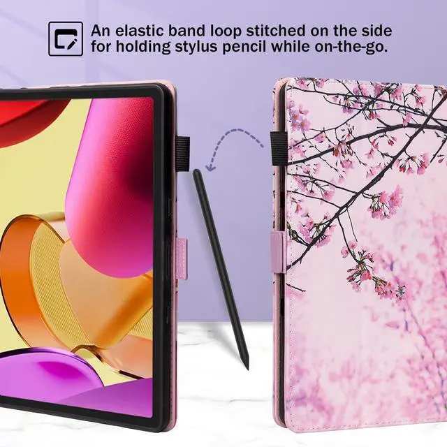 Alt view image 3 of 5 - Dteck for  Fire Max 11 Tablet Case 11" (13th Generation) 2023, PU Leather Shell TPU Back Cover Folio Slim Case with Auto Sleep Wake, Adjustable Viewing Angles, Cute, Pink Cherry