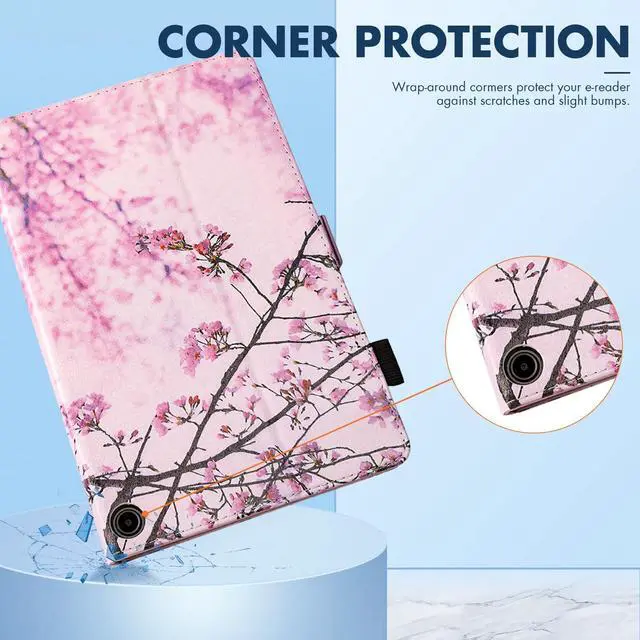 Alt view image 4 of 5 - Dteck for  Fire Max 11 Tablet Case 11" (13th Generation) 2023, PU Leather Shell TPU Back Cover Folio Slim Case with Auto Sleep Wake, Adjustable Viewing Angles, Cute, Pink Cherry