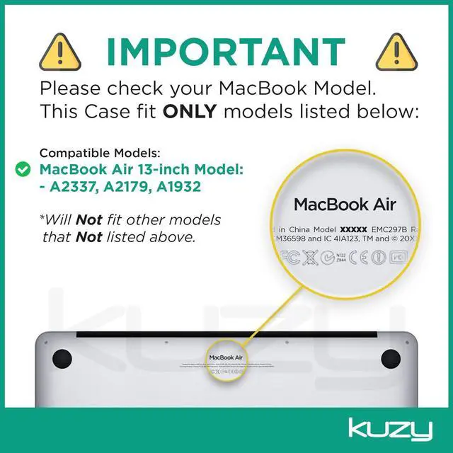 Alt view image 3 of 5 - Kuzy for MacBook Air 13 inch Case 2020 M1, 2021 2018 Models A2337 A2179 A1932 - MacBook Air 13.3 inch Case - Hard Shell Protective Cover - Slim Design Lightweight, Clear