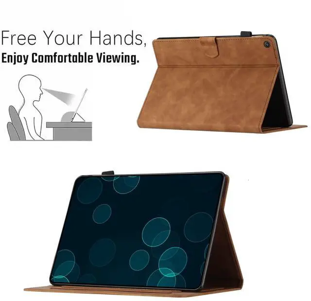 Alt view image 4 of 5 - Dteck for Fire HD 8 Tablet Case (8th/7th/6th Generation-2018/2017/2016 Release) 8", Cute Butterfly Folio Magnetic Case with Auto Sleep Wake & Stand Function, Slim Lightweight PU Leather Cover, Brown