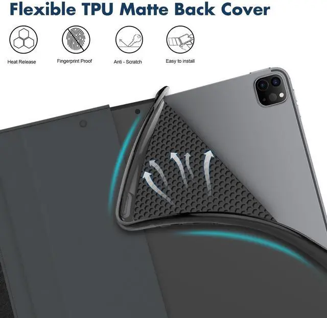 Alt view image 5 of 5 - Dteck for iPad Pro 11-Inch M4 Folio Case 2024 Model, PU Leather Cute Case with Adjustable Stand Angles/Auto Sleep Wake, Pencil Holder/Hand Strap, Protective Lightweight Slim Cover, Colorful Butterfly