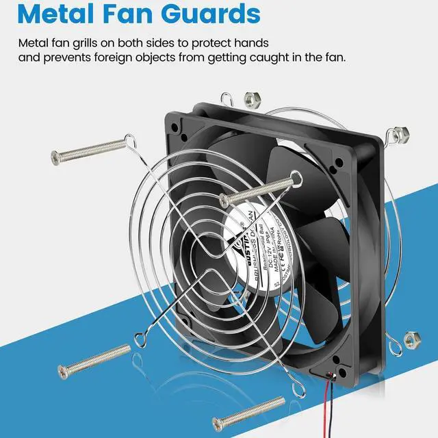 Alt view image 5 of 5 - GDSTIME IP68 Waterproof Fan 120mm x 25mm 12V DC Brushless Computer Case Cooling Fan Dual Ball Bearings 2 Pin for RV Fridge Ventilation, 2 Pack