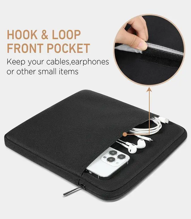 Alt view image 5 of 5 - Moko Kindle Sleeve Compatible with Kindle Scribe 10.2 inch (2024 and 2022 Release), Protective Pouch Bag Case Cover with Dual Pockets and Pen Holder, Scratch-Resistant Soft Fluffy Lining, Black