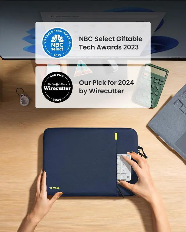 Alt view image 2 of 5 - tomtoc 360° Protective Laptop Sleeve for 13.5-14.4 Inch Surface Laptop Studio/6/5/4/3, Surface Book, Water-Resistant Laptop Case for Acer Aspire/Swift 14, ASUS Vivobook/Zenbook 14, Jumper EZbook X3