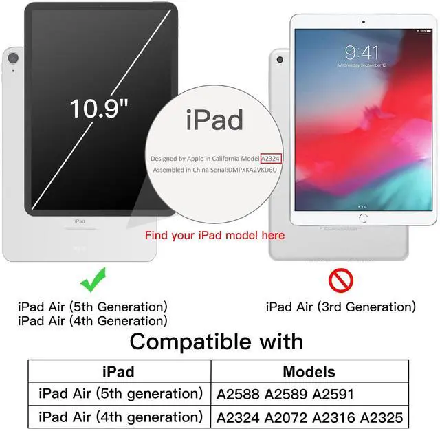 Alt view image 2 of 5 - JETech iPad Air 5/4 (2022/2020 5th/4th Generation 10.9-Inch) Clear Back Case and Screen Protector Bundle