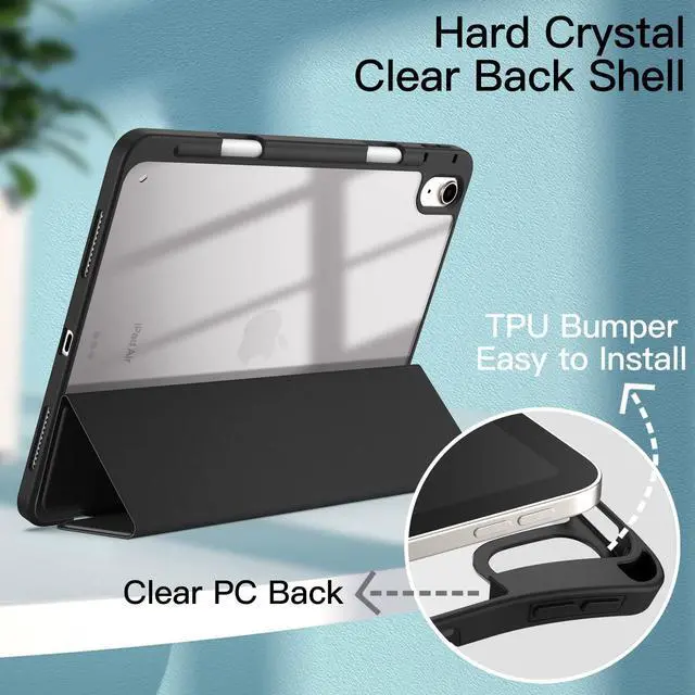 Alt view image 3 of 5 - JETech iPad Air 5/4 (2022/2020 5th/4th Generation 10.9-Inch) Clear Back Case and Screen Protector Bundle