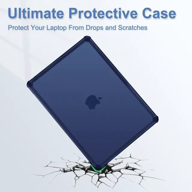 Alt view image 3 of 5 - MOSISO Compatible with MacBook Air 15 inch Case 2025 2024 2023 Release M4 A3241 M3 A3114 M2 A2941, Anti-Cracking&Anti-Fingerprint Heavy Duty Hard Shell with TPU Bumper&Keyboard Cover, Navy Blue