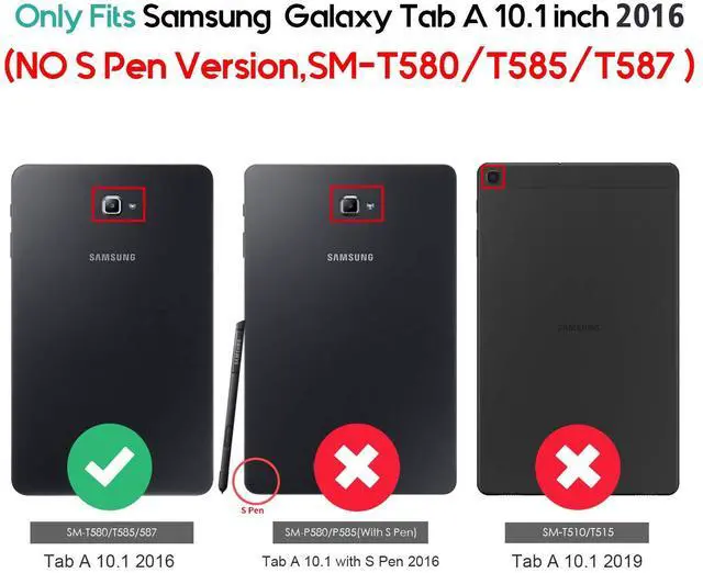 Alt view image 2 of 5 - ProCase Leather Case for Galaxy Tab A 10.1-inch 2016 (SM-T580 T585 T587), Stand Folio Cover for Galaxy Tab A 10.1" Tablet (NO S Pen Version) with Multiple Viewing Angles Card Pocket -Navy