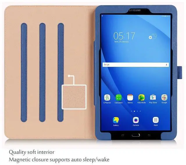 Alt view image 3 of 5 - ProCase Leather Case for Galaxy Tab A 10.1-inch 2016 (SM-T580 T585 T587), Stand Folio Cover for Galaxy Tab A 10.1" Tablet (NO S Pen Version) with Multiple Viewing Angles Card Pocket -Navy