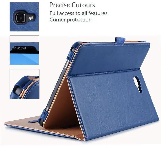 Alt view image 5 of 5 - ProCase Leather Case for Galaxy Tab A 10.1-inch 2016 (SM-T580 T585 T587), Stand Folio Cover for Galaxy Tab A 10.1" Tablet (NO S Pen Version) with Multiple Viewing Angles Card Pocket -Navy