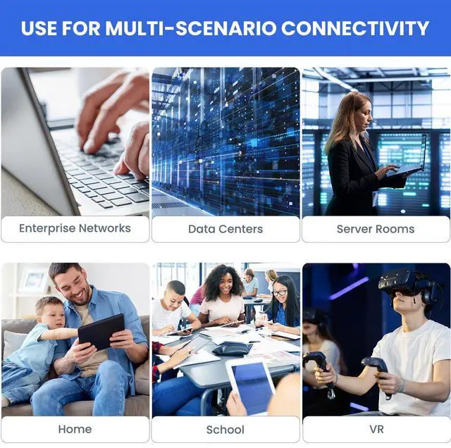 Alt view image 5 of 5 - Cat6 150 ft High Speed Ethernet Cable - 10Gbps, Long Indoor/Outdoor Rj45 Cable for Computer, Router, Modem, PS4/5, Xbox, Gaming - Black