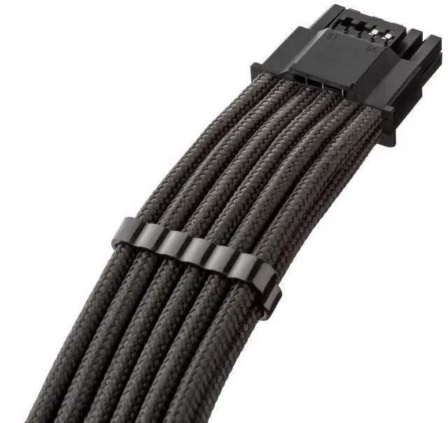 Alt view image 2 of 4 - CableMod RT-Series Pro ModFlex Sleeved 12V-2x6 12VHPWR StealthSense PCIe Cable for ASUS/Seasonic/Phanteks (Black, 16-pin to Triple 8-pin, 60cm)
