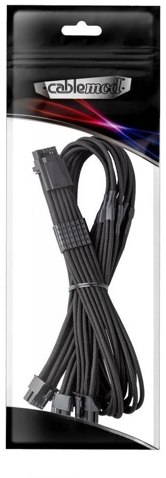 Alt view image 4 of 4 - CableMod RT-Series Pro ModFlex Sleeved 12V-2x6 12VHPWR StealthSense PCIe Cable for ASUS/Seasonic/Phanteks (Black, 16-pin to Triple 8-pin, 60cm)