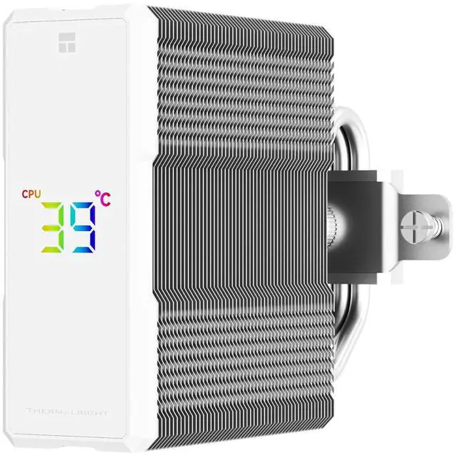 Alt view image 4 of 5 - Thermalright Assassin X 120R Digital ARGB White CPU Cooler, Digital Screen Top Cover, TL-P12W-S PWM Quiet Fan CPU Air Cooler, Computer Heatsink Cooling, Support AM4/AM5,Intel LGA1851/1700/115X/1200