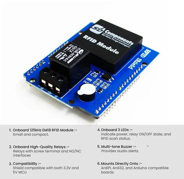 Alt view image 4 of 5 - SB Components Ardi RFID HAT for UNO R3 Development Board RFID HAT Expansion for Arduino Uno, Mega, ArdiPi & Ardi32