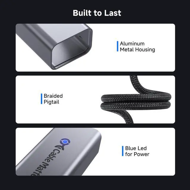 Alt view image 5 of 5 - Cable Matters USB C to 2.5Gb Ethernet Adapter, 2.5 Gigabit Network Speed, USB C to Ethernet Adapter Compatible with USB4, Thunderbolt 4/5, Plug & Play for MacBook, Laptop, and USBC Devices