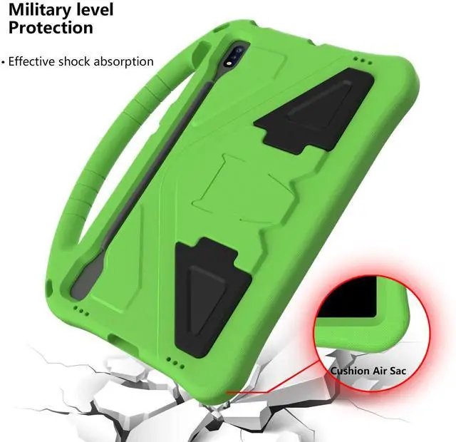 Alt view image 3 of 5 - Dteck Galaxy Tab S10/S9/S8 Ultra 14.6" Case - Lightweight Shockproof Rugged EVA Kids Case with Handle, Stand, Pencil Holder, Childproof - Green