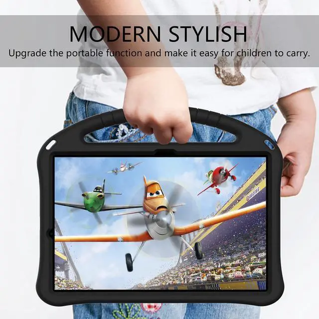 Alt view image 2 of 5 - Dteck Galaxy Tab S10/S9/S8 Ultra 14.6" Kids Case - Lightweight Shockproof Rugged EVA Kids Friendly Handle Stand Pencil Holder Childproof Case, Black