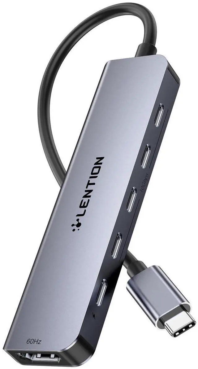 Main image of LENTION 6-in-1 USB C Hub Dock with a 4K @60HZ HDMI Display, 4 XUSB-C 3.2 Gen 2, 10 Gbps, PD 100W Charging and for iPhone15 Series, New MacBook Pro, Mac Air, More (CE33, Space Gray)