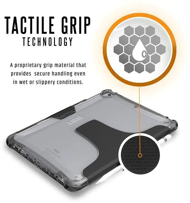Alt view image 5 of 5 - UAG iPad 9.7 (2017 5th Gen & 2018 6th Gen)/iPad Pro 9.7-inch/iPad Air/iPad Air 2 Plyo Feather-Light Rugged [Ice] Military Drop Tested Case