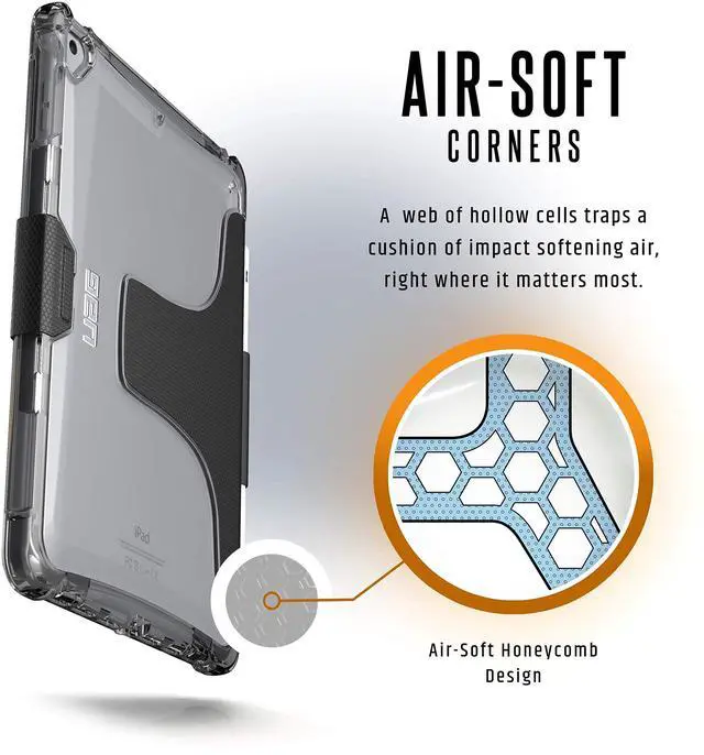Alt view image 4 of 5 - UAG iPad 9.7 (2017 5th Gen & 2018 6th Gen)/iPad Pro 9.7-inch/iPad Air/iPad Air 2 Plyo Feather-Light Rugged [Ice] Military Drop Tested Case