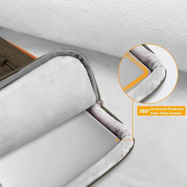 Alt view image 3 of 5 - MOSISO 360 Protective Laptop Case 13.3 inch, 13-13.3 inch Laptop Sleeve Compatible with MacBook Air/Pro 13 / Pro 14,HP Dell Acer ASUS,Side Open Carrying Case with 4 Zipper Pockets&Handle, Carob Brown