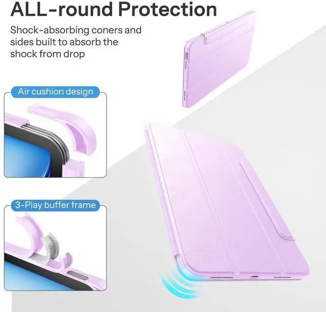 Alt view image 5 of 5 - SPARIN Case for iPad Air 11 inch M3/ M2, iPad Air 7th/6th/5th/4th Gen (2025/2024/2022/2020) 10.9 inch,Case with Apple Pencil Holder, Detachable Magnetic Cover, Portrait and Landscape Stand, Purple