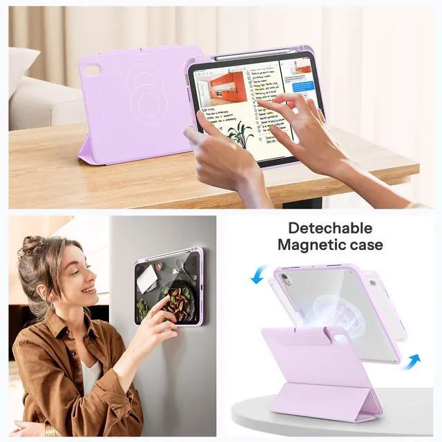 Alt view image 4 of 5 - SPARIN Case for iPad Air 11 inch M3/ M2, iPad Air 7th/6th/5th/4th Gen (2025/2024/2022/2020) 10.9 inch,Case with Apple Pencil Holder, Detachable Magnetic Cover, Portrait and Landscape Stand, Purple