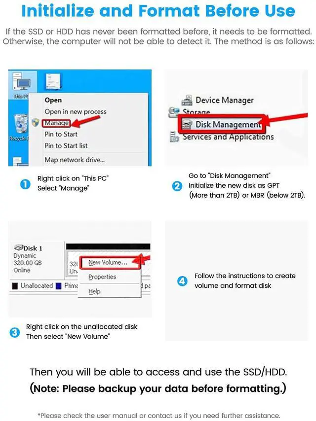 Alt view image 3 of 5 - Hard Drive Enclosure, RSHTECH USB 3.0 to SATA External Hard Drive Docking Station for 3.5 inch SATA I/II/III HDD SSD Up to 16TB Support UASP (Black)