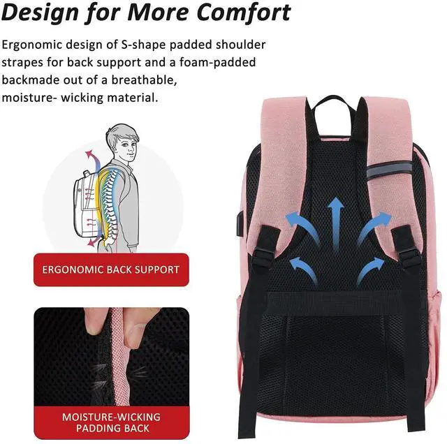 Alt view image 5 of 5 - MAXTOP Deep Storage Laptop Backpack with USB Charging Port[Water Resistant] College Computer Bookbag Fits 16 Inch Laptop