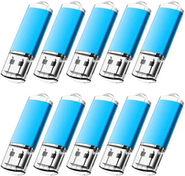 Main image of KOOTION 1GB Flash Drive 10 Pack USB 2.0 Memory Stick Capped Jump Drive Thumb Drive, Blue