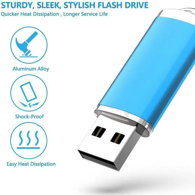 Alt view image 4 of 5 - KOOTION 1GB Flash Drive 10 Pack USB 2.0 Memory Stick Capped Jump Drive Thumb Drive, Blue