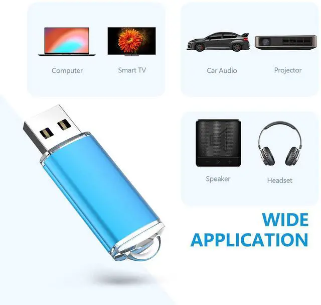 Alt view image 5 of 5 - KOOTION 1GB Flash Drive 10 Pack USB 2.0 Memory Stick Capped Jump Drive Thumb Drive, Blue