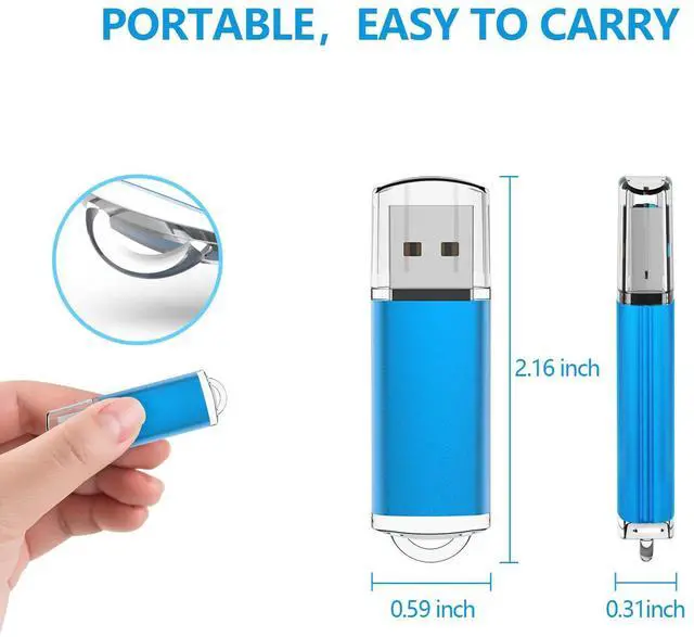 Alt view image 2 of 5 - KOOTION 1GB Flash Drive 10 Pack USB 2.0 Memory Stick Capped Jump Drive Thumb Drive, Blue