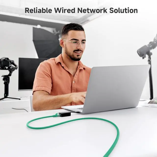 Alt view image 5 of 5 - Cable Matters 10Gbps Snagless Long Cat 6 Ethernet Cable - 100ft, Cat 6 Cable, Cat6 Cord, Ethernet Cord, Green