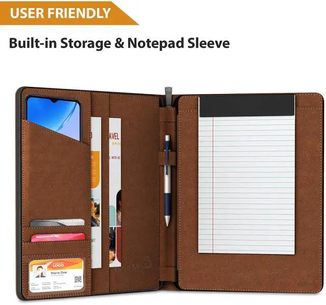 Alt view image 4 of 5 - Universal Padfolio Case - Tablet Portfolio Organizer with Notepad Holder - Compatible with iPad 10th 11th Gen, iPad Pro 11, iPad 7 8 9 10.2 10.9 and 9.7 inches