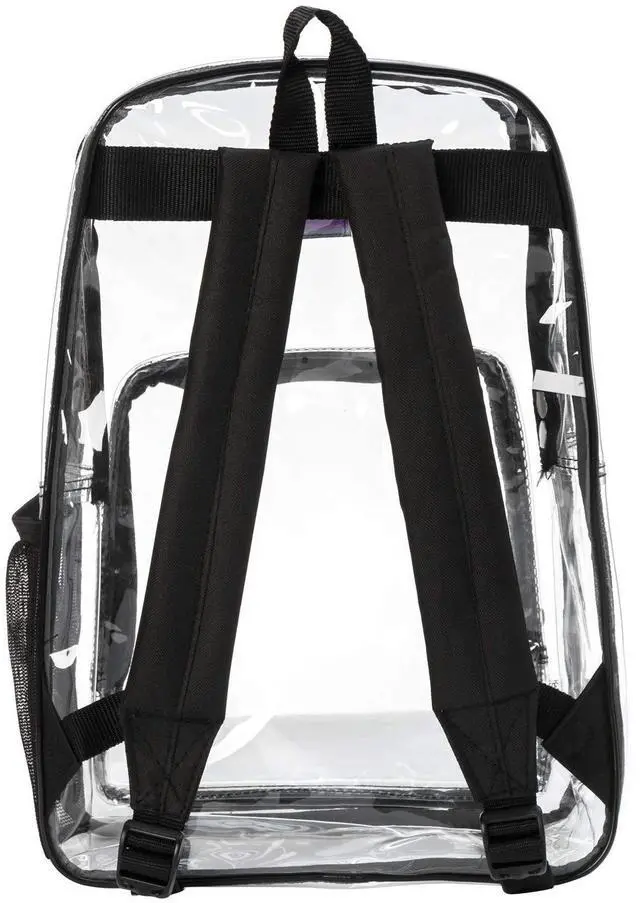 Alt view image 3 of 5 - K-Cliffs Clear Backpack Classic See Through Bookbag Basic Transparent Daypack Simple for Security Checkpoint Black V2
