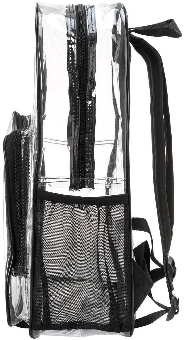 Alt view image 4 of 5 - K-Cliffs Clear Backpack Classic See Through Bookbag Basic Transparent Daypack Simple for Security Checkpoint Black V2