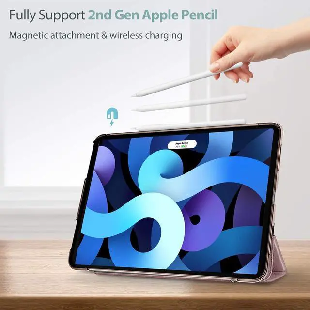 Alt view image 3 of 5 - ProCase iPad Air 4 Case 10.9 Inch 2020 iPad Air 4th Generation Case A2316 A2324 A2325 A2072 Bundle with Pencil Holder Sticker for Apple Pencil 1st and 2nd Gen, Elastic Stylus Pocket Pouch Pen Sleeve