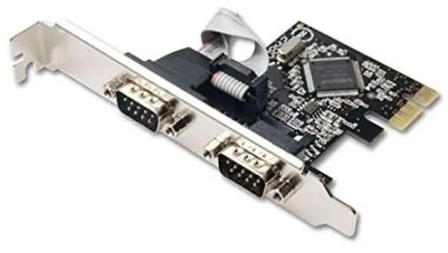 Alt view image 2 of 2 - Dual Port Serial Industrial DB9 COM RS232 PCIe X1 Card for Desktop PC with Low Bracket Moschip MCS9922 SD-PEX15022