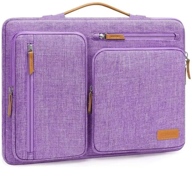Main image of MOSISO 360 Protective Laptop Case 13.3 inch, 13-14 inch Laptop Sleeve Compatible with MacBook Air/Pro 13 / Pro 14, HP Dell Acer ASUS, Side Open Carrying Case with 4 Zipper Pockets&Handle, Lilac