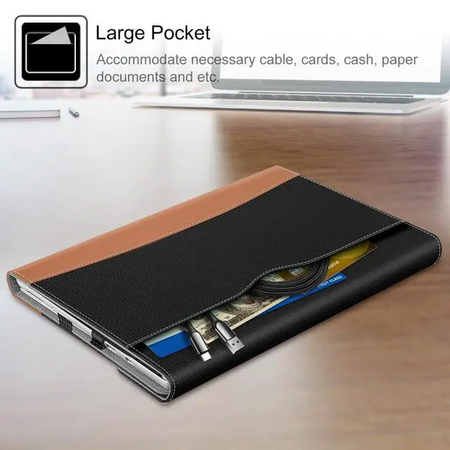 Alt view image 4 of 5 - Fintie Case for 12.3 Inch Microsoft Surface Pro 7 Plus, Surface Pro 7/6/5/4/3 - Portfolio Business Cover with Pocket, Compatible with Type Cover Keyboard, Black