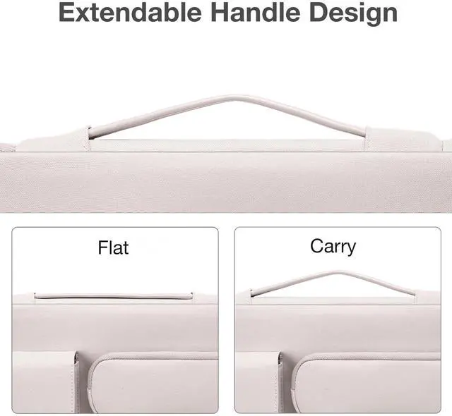 Alt view image 5 of 5 - MOSISO 360 Protective Laptop Case 13.3 inch, 13-13.3 inch Laptop Sleeve Compatible with MacBook Air/Pro 13 / Pro 14, HP Dell ASUS Lenovo,Side Open Bag with 2 Raised&1 Flapover Pockets, Stone Gray