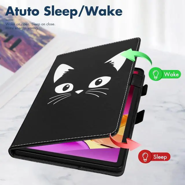 Alt view image 2 of 5 - Dteck for  Fire Max 11 Tablet Case 11" (13th Generation) 2023, PU Leather Shell TPU Back Cover Fold Stand Case with Auto Sleep Wake, Adjustable Viewing Angles, Cute Folio Slim Case, Black Cat