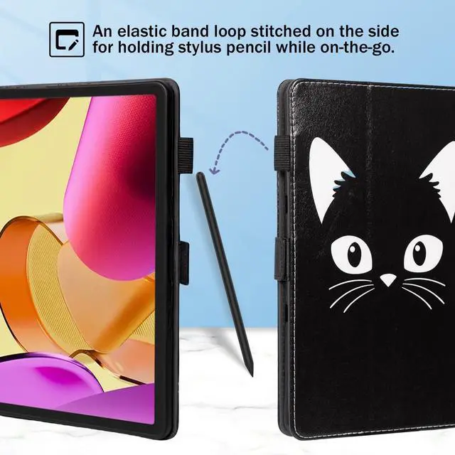 Alt view image 3 of 5 - Dteck for  Fire Max 11 Tablet Case 11" (13th Generation) 2023, PU Leather Shell TPU Back Cover Fold Stand Case with Auto Sleep Wake, Adjustable Viewing Angles, Cute Folio Slim Case, Black Cat
